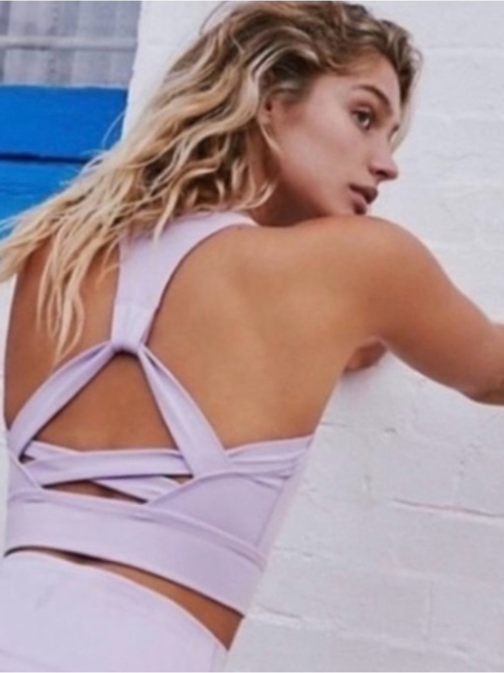 FP Movement by Free People Light Synergy Lavender Strappy Back Sports Bra